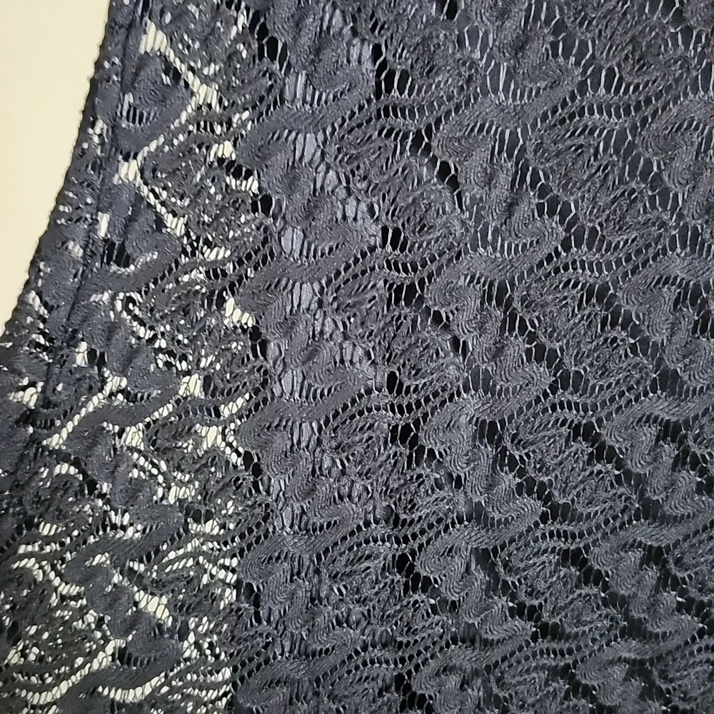 Apt 9 Black Crochet Dress With Lining Double Hem Slit Beach Vacation Resortwear